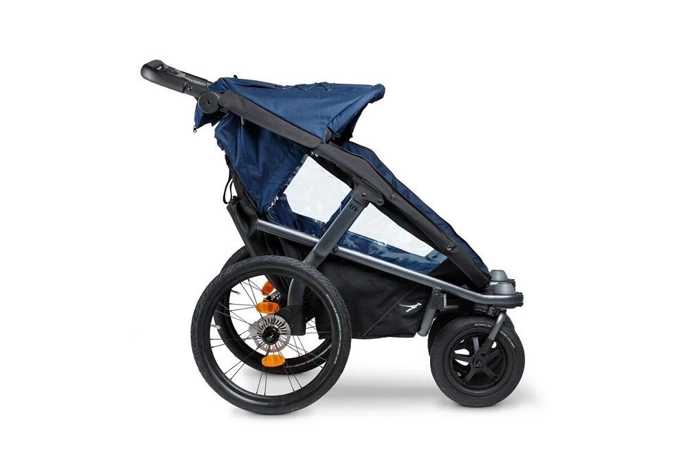 TFK Velo + Deichsel, Fahrradanhänger-Zwillingskinderwagen, Marine-schwarz 1 TFK Velo + Deichsel, Fahrradanhänger-Zwillingskinderwagen, Marine-schwarz