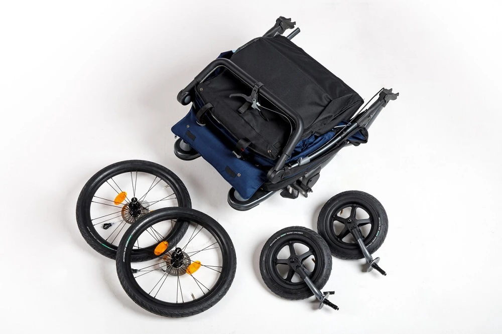 TFK Velo + Deichsel, Fahrradanhänger-Zwillingskinderwagen, Marine-schwarz 10 TFK Velo + Deichsel, Fahrradanhänger-Zwillingskinderwagen, Marine-schwarz – Bild 10