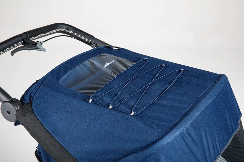 TFK Velo + Deichsel, Fahrradanhänger-Zwillingskinderwagen, Marine-schwarz 7 TFK Velo + Deichsel, Fahrradanhänger-Zwillingskinderwagen, Marine-schwarz – Bild 7